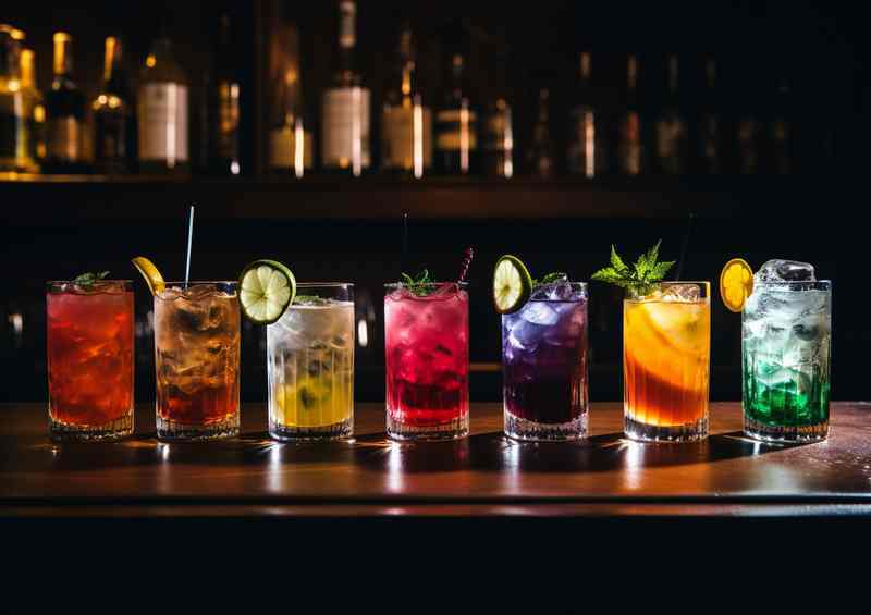 Mystical Mixes A Fusion of Liquor Bottles and Dark Art | Poster