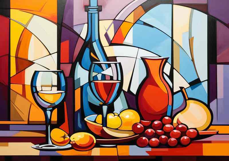 Vino Visions Abstract Artistry of Wine And Glass | Di-Bond