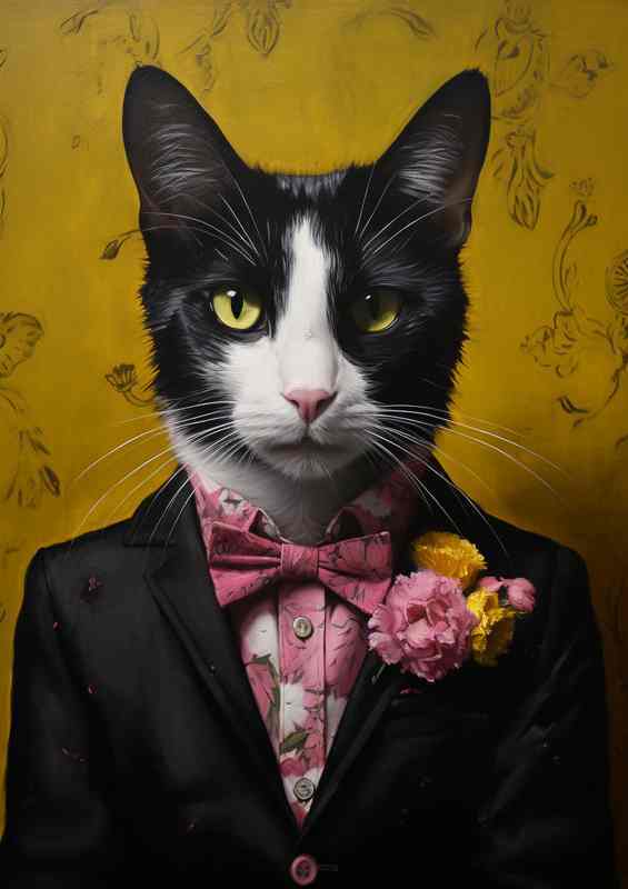 Cats in Unexpected Roles wearing a suit | Poster