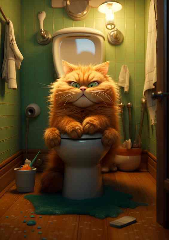 Comical Catscape From Toilets to Tantalizing Treats | Metal Poster