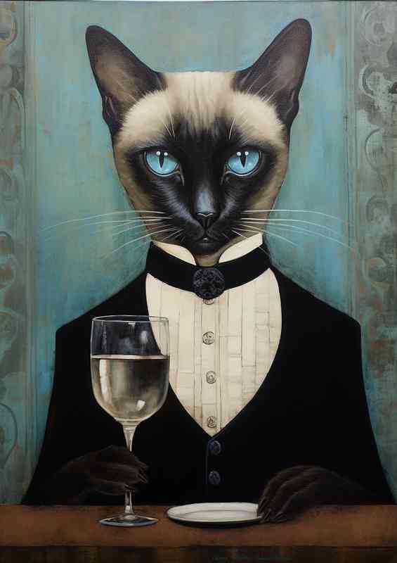 Gourmet Cats Wine Tasting Felines in Artistic Glory | Poster