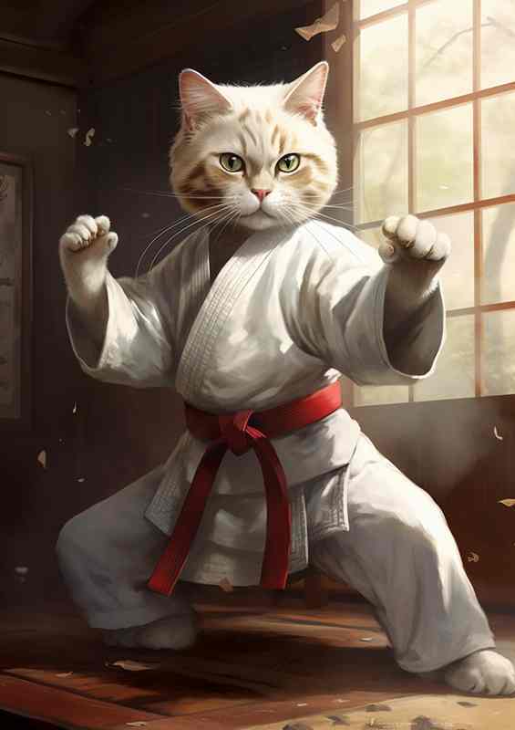 Karate Kitty Anthropomorphic Feline Martial Arts | Poster