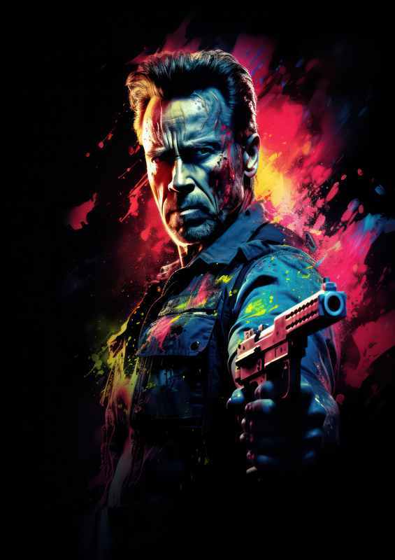 The Terminator is back coloured splash art | Canvas