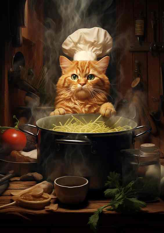 Whisker Whisking Cats Donning the Chefs Hat | Canvas