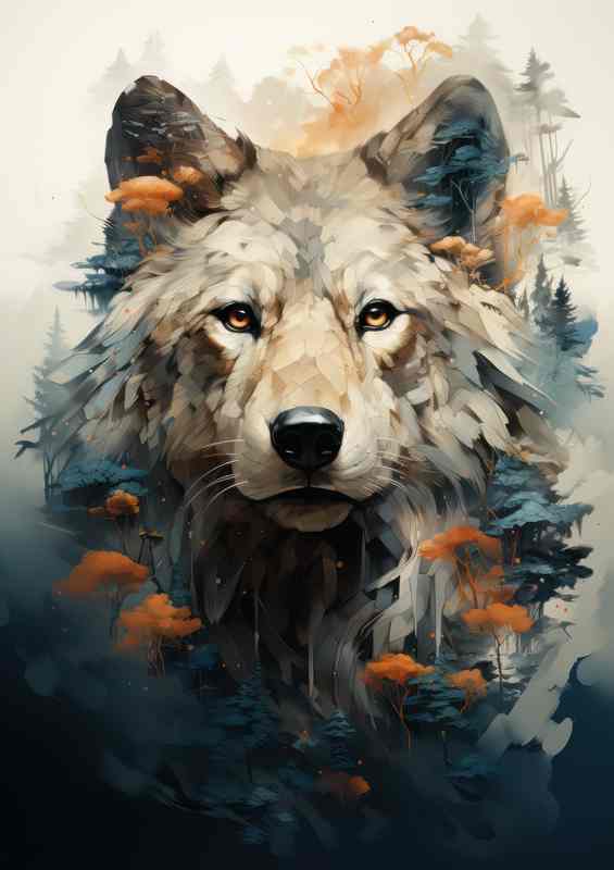 Forest Fantasia Dramatic Wolf Visions of Nature | Poster