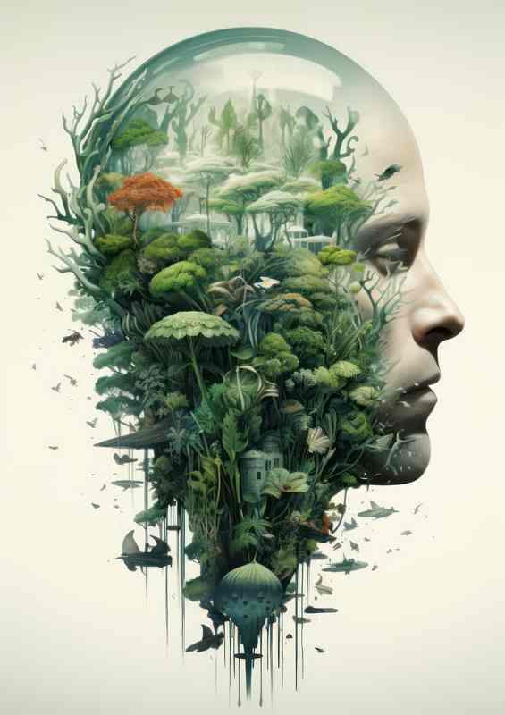 Graceful Echoes Elegant mans Head | Canvas