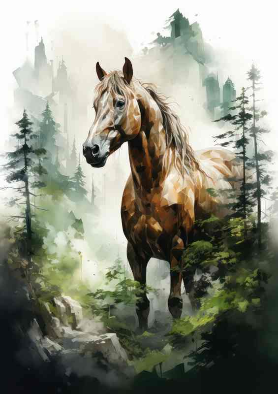 Mystical Meld Enchanting Horse Exposure Wilderness | Poster