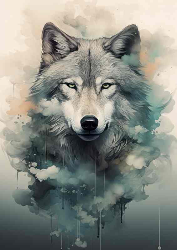 Mystical Merges Wolfs Double Exposure Delights of Nature | Canvas