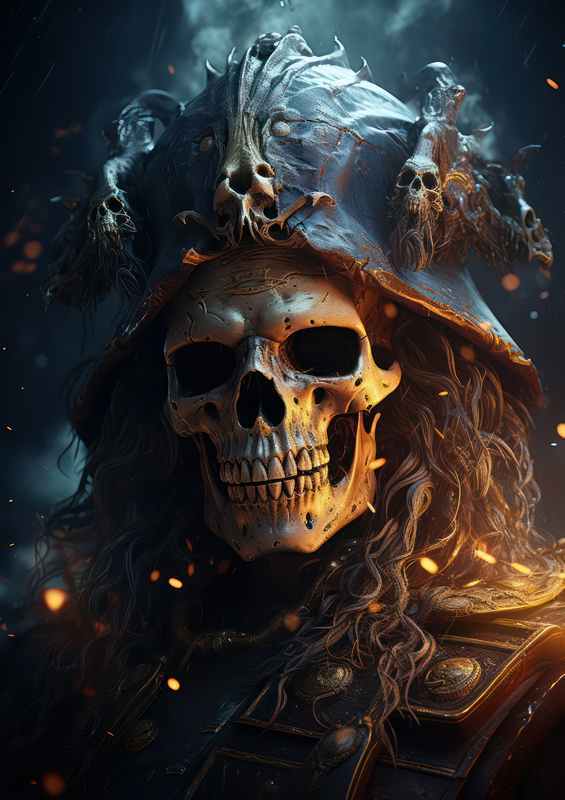 The old pirate skull sails the ocean | Canvas