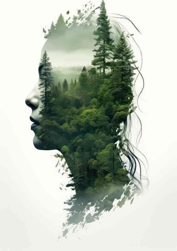 Natures Narrative Double Exposure Womans Head | Canvas
