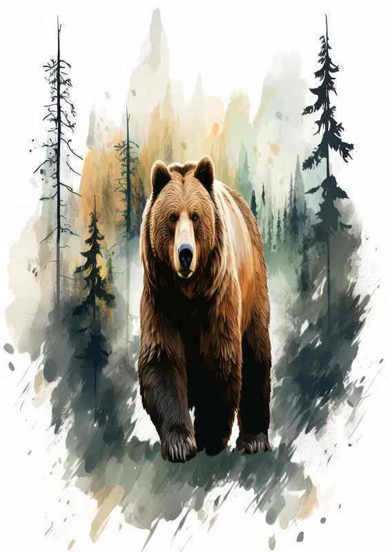 Natures Symphony Majestic Forest Double Vision Bear | Canvas