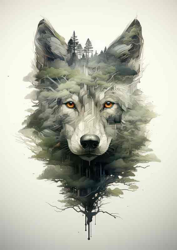 Twilight Transitions Seamless wolf art | Canvas