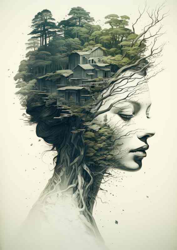 Twin Visions Enigmatic Double Exposure Forestscapes | Canvas