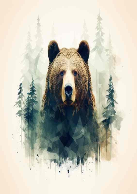 Untamed Beauty A Glimpse of the Wild Bear | Di-Bond