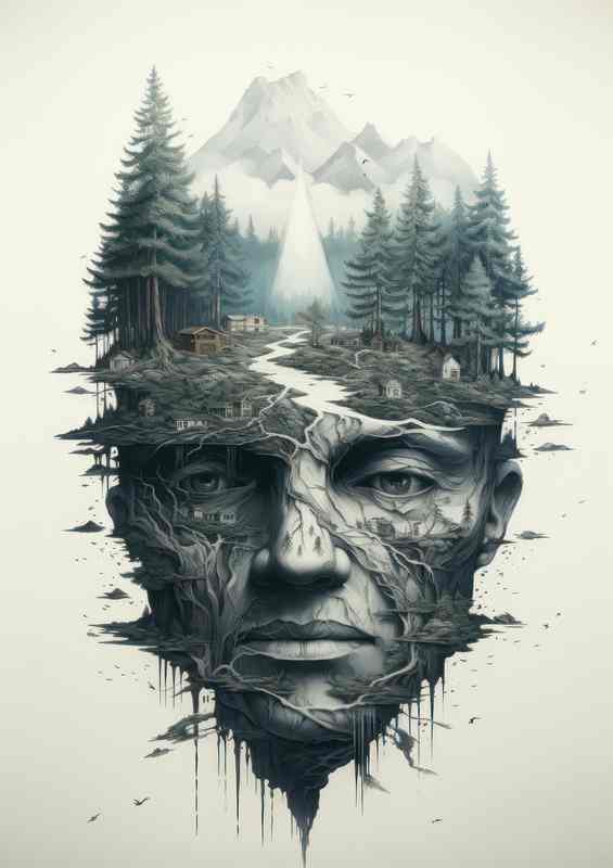 Whispers of the Woods And A Mans Head Exposure Enigma | Canvas