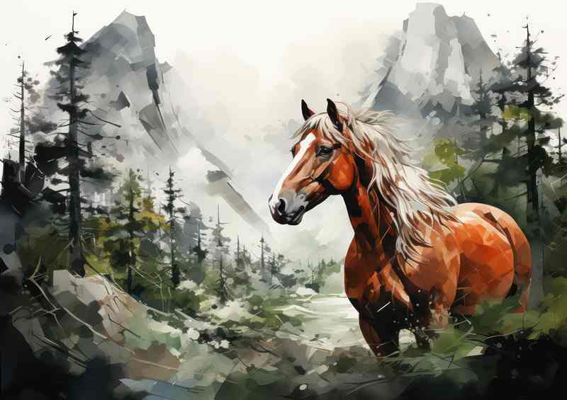 Ethereal RealmsA Horse Double Exposure Forest Wonders | Canvas