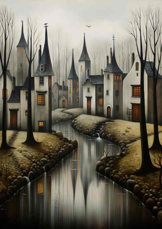 Charming Whimsy Artistic Village Exploration | Poster