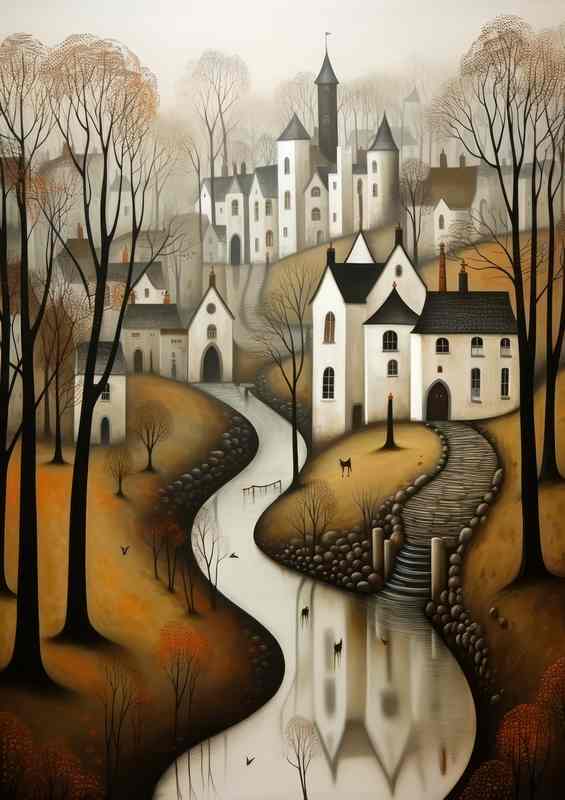 Fairy Tale Hues in a Pastel Village | Di-Bond