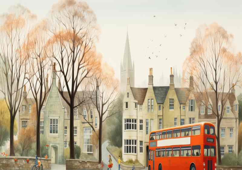 Artistic Village Scenes Vibrant Whimsy Collection | Metal Poster