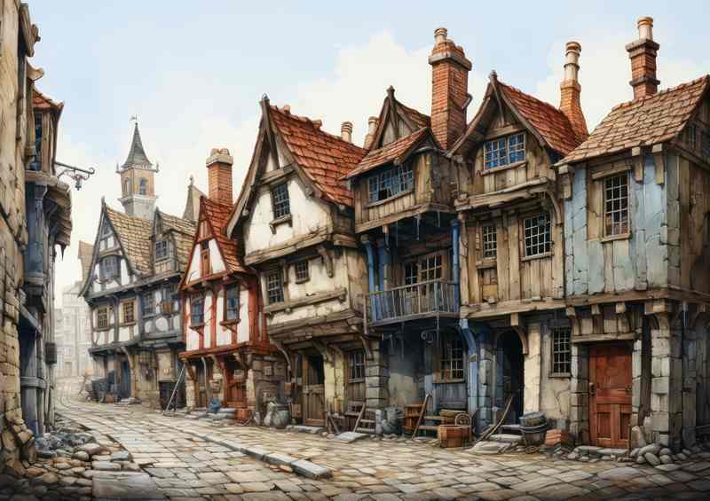 Charming Village Rainbow Colours Shine Bright | Poster