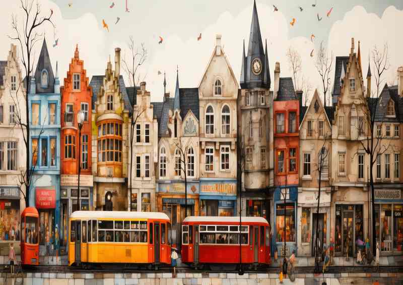 Colourful Streets Village Adventures Abound | Metal Poster