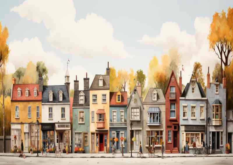 Colourful Streets Whimsical Village Life Abounds | Poster