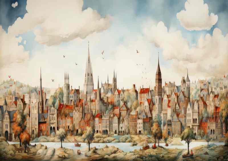 Enchanted Village Colourful Tales Revealed | Metal Poster