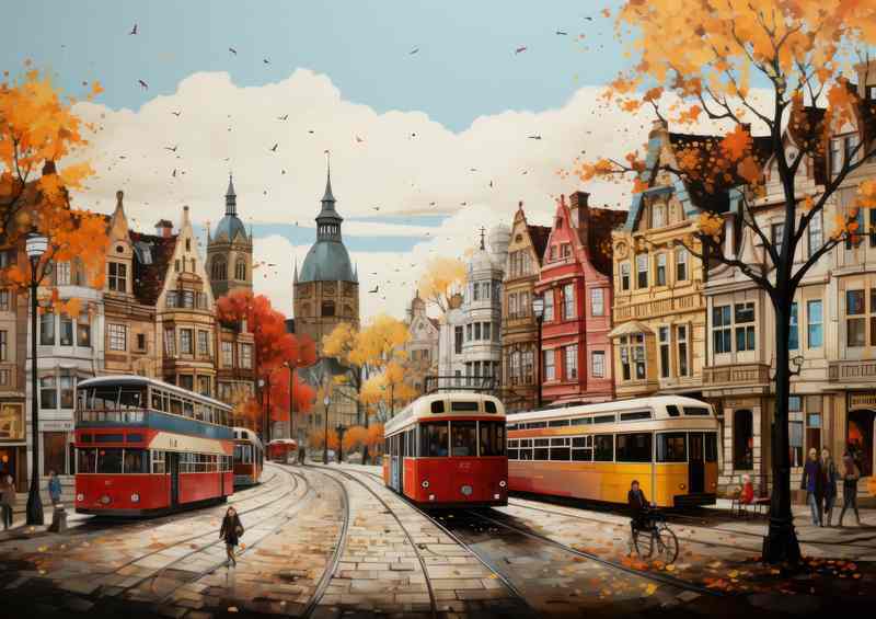 Fantasyland town Whimsical Colours Shine | Metal Poster