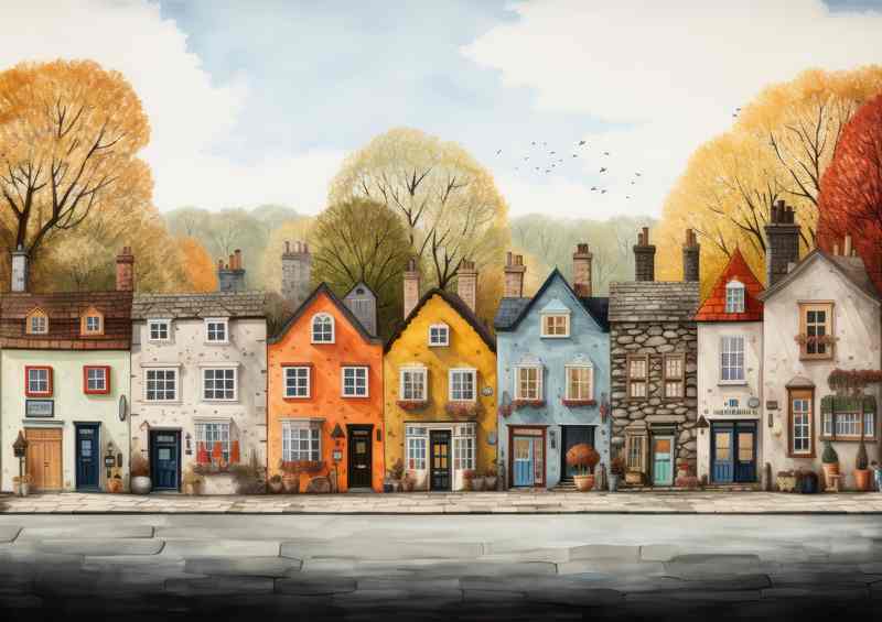Marketplace Magic Whimsical Village Wonders | Metal Poster