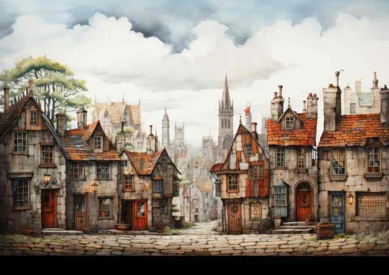 Marketplace Magic in a Whimsical Village | Poster