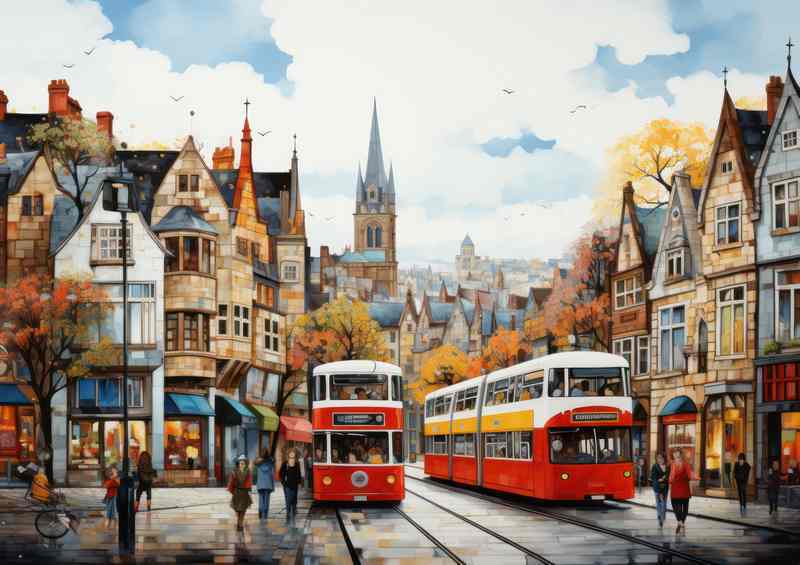 Marketplace Moments Colourful Village Delights | Metal Poster