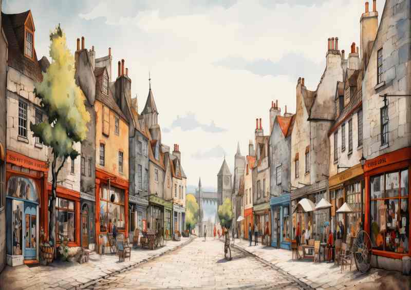 Marketplace Moments Colourful Village Life | Metal Poster