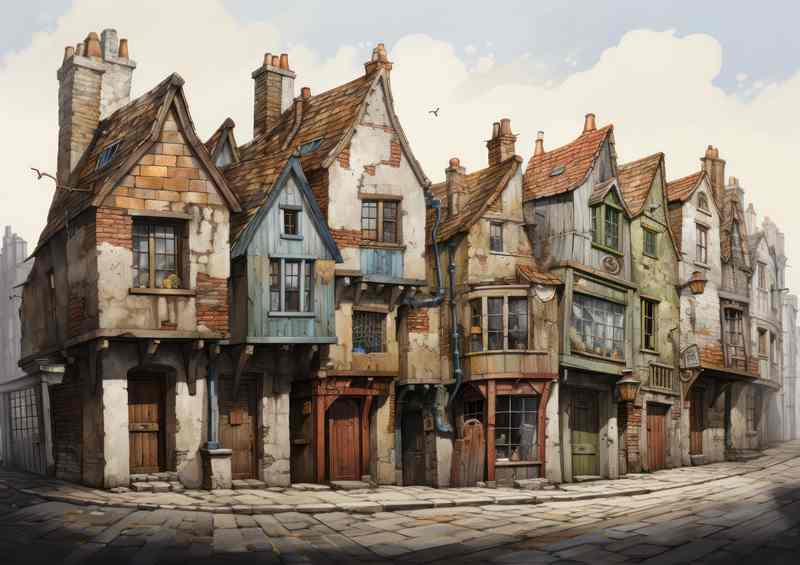 Pastel Dreams Quirky Village Life Unveiled | Di-Bond