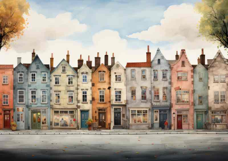 Rainbow Dreams in a Quaint Village | Di-Bond