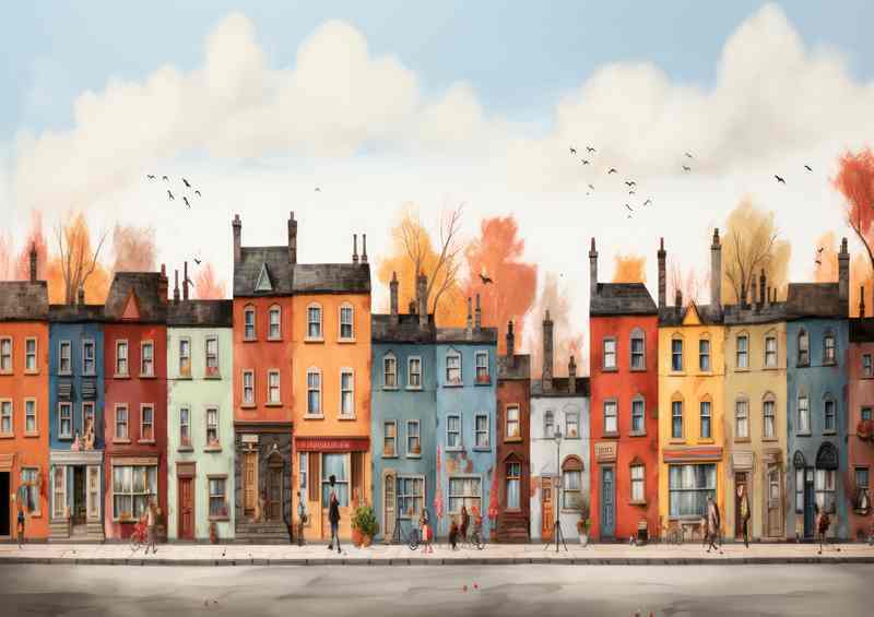 Village Charms Whimsical Colours in Play | Poster