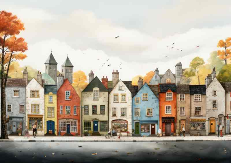 Whimsical Village Delights A Kaleidoscope World | Metal Poster