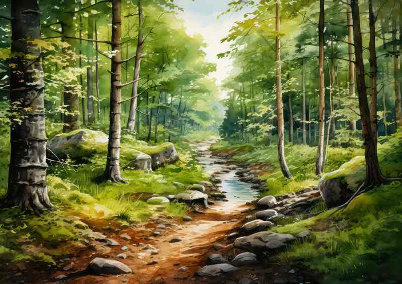 A Beautiful Forest With A Path Nestled Through It | Canvas