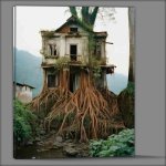 Buy Canvas : (Elevated Nature Haven Home Among Branches)