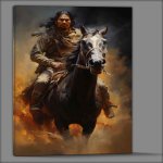 Buy Canvas : (Tribal Horse Rider Exploring Untamed Wilderness)