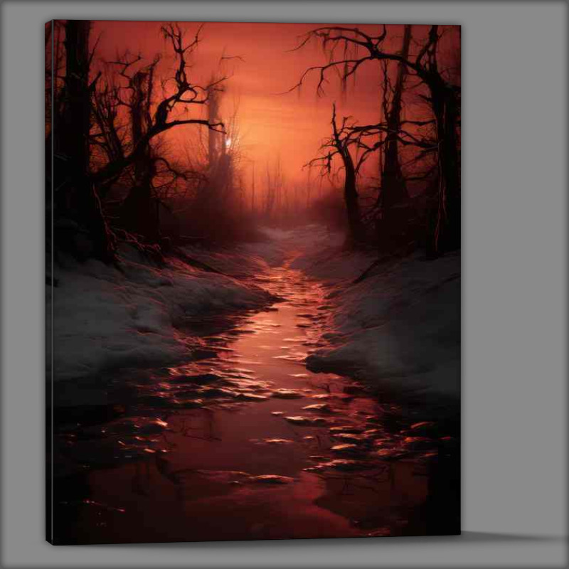 Buy Canvas : (Enchanted Woods Forest at Midnight Glows)