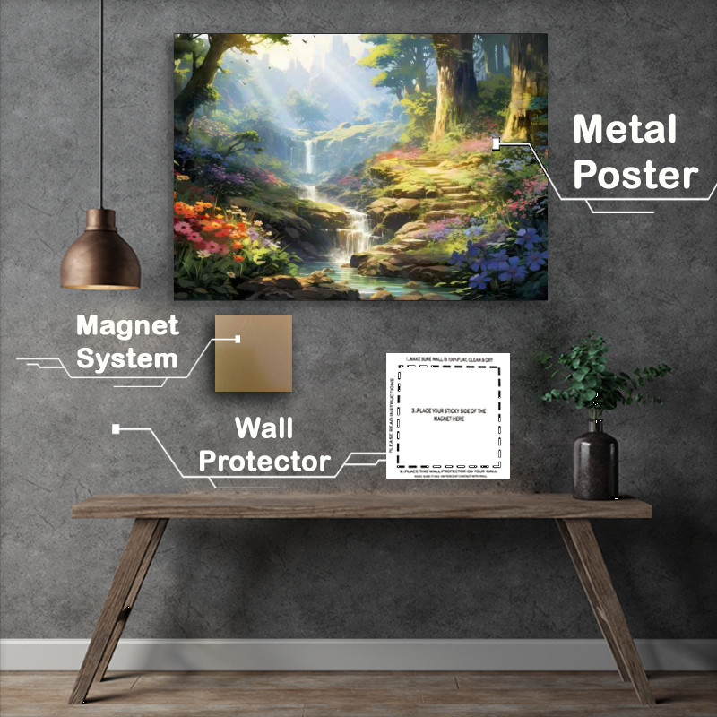 Buy Metal Poster : (Lively Woods Colorful Tree Impressions)
