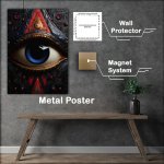 Buy Metal Poster : (Mosaic of the Mind Abstract Faces Revealed)