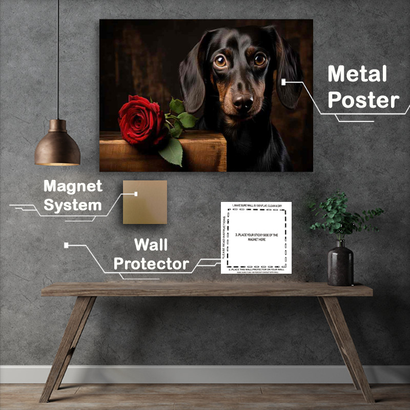 Buy Metal Poster : (Dachshund waiting for his date to come along)