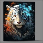 Buy Canvas : (Anime mixed tigers white and electric blue tones)