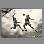 Buy Canvas : (Basketball Double dunker in fullcourt by person)