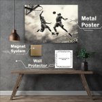 Buy Metal Poster : (Basketball Double dunker in fullcourt by person)