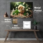 Buy Metal Poster : (Feathered Friend a fuzzy yellow chick)