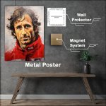 Buy Metal Poster : (Alain prost Formula one racing driver painted style)