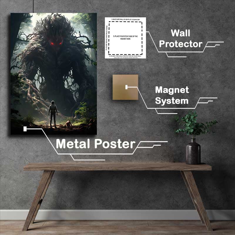 Buy Metal Poster : (Monster in the forest surrounded by the trees)