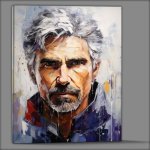 Buy Canvas : (Damon Hill Formula one racing driver painted style art)